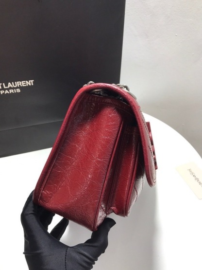 YSL NIKI BABY CHAIN BAG IN CRINKLED VINTAGE LEATHER