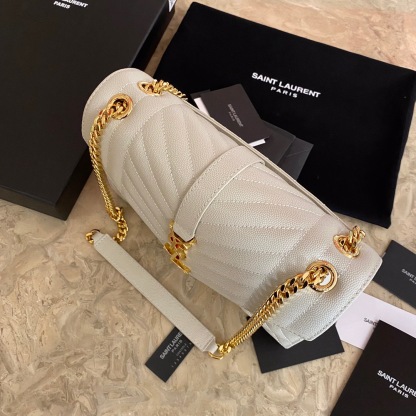 YSL ENVELOPE MEDIUM BAG IN MIX MATELASSÉ GRAIN DE POUDRE EMBOSSED LEATHER