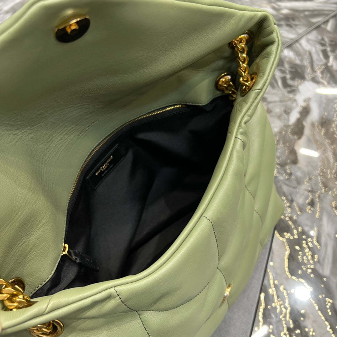 YSL PUFFER SMALL CHAIN BAG IN QUILTED LAMBSKIN