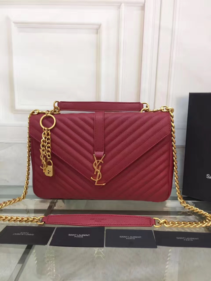 YSL College Large Quilted Leather Bag