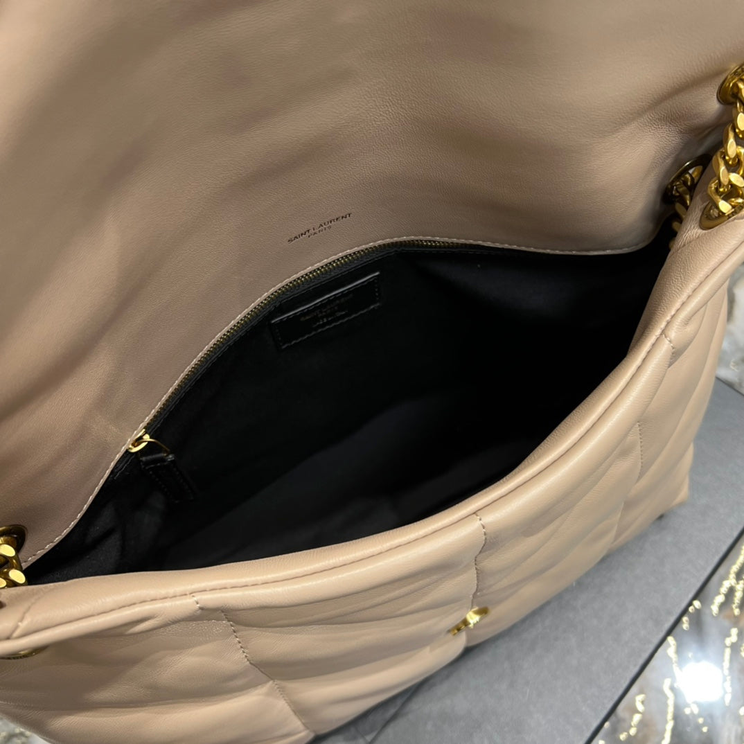 YSL PUFFER SMALL CHAIN BAG IN QUILTED LAMBSKIN