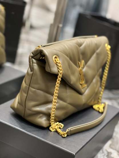 YSL PUFFER SMALL CHAIN BAG IN QUILTED LAMBSKIN