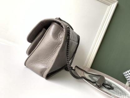 YSL NIKI BABY CHAIN BAG IN CRINKLED VINTAGE LEATHER
