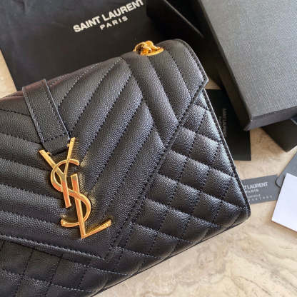 YSL  Envelope Medium Bag In Mix Matelasse Grain  De Poudre Embossed Leather