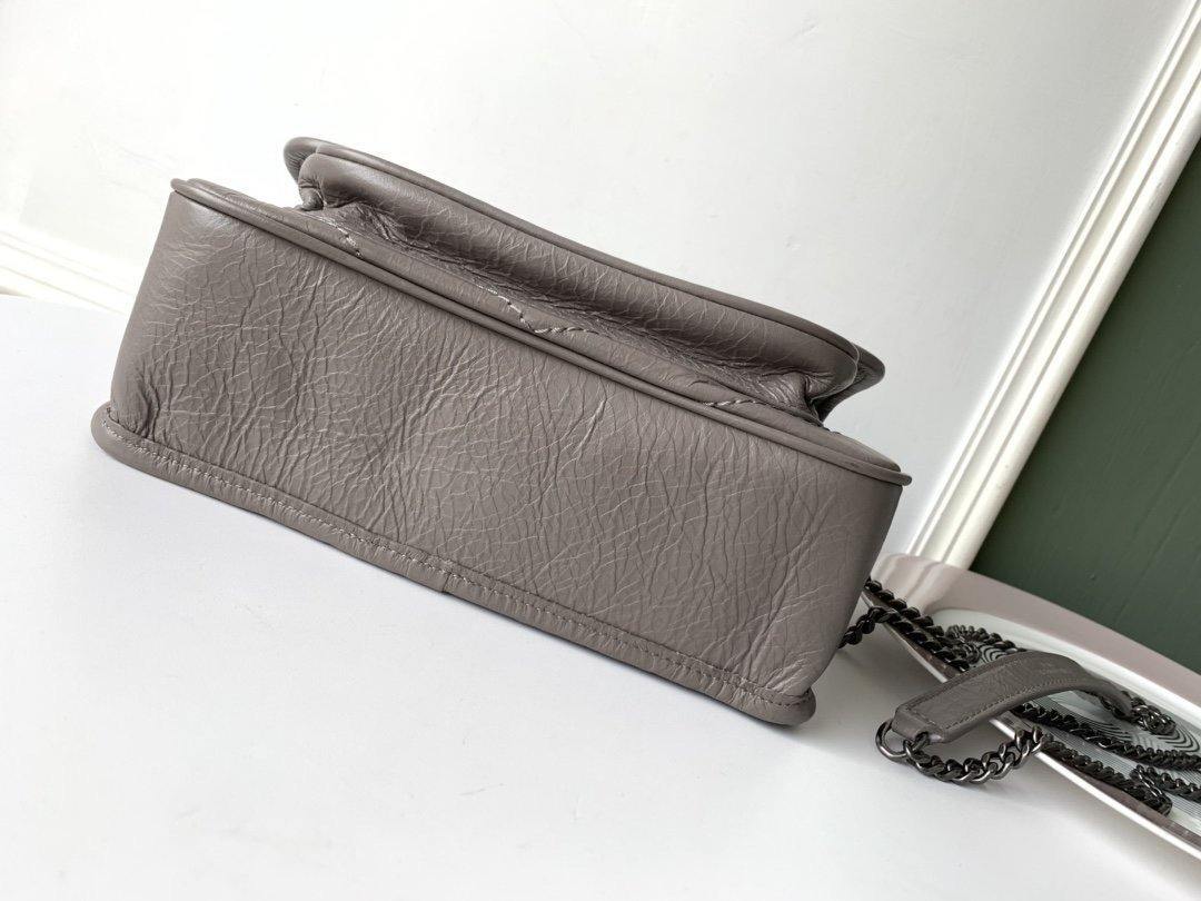 YSL NIKI BABY CHAIN BAG IN CRINKLED VINTAGE LEATHER