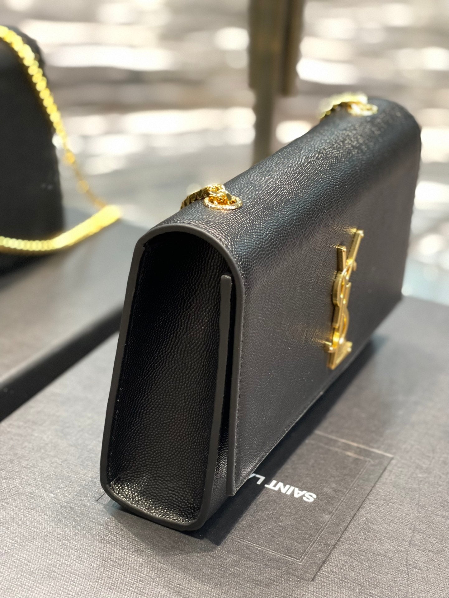 YSL Kate Medium In Grain Poudre embossed Leather Bag