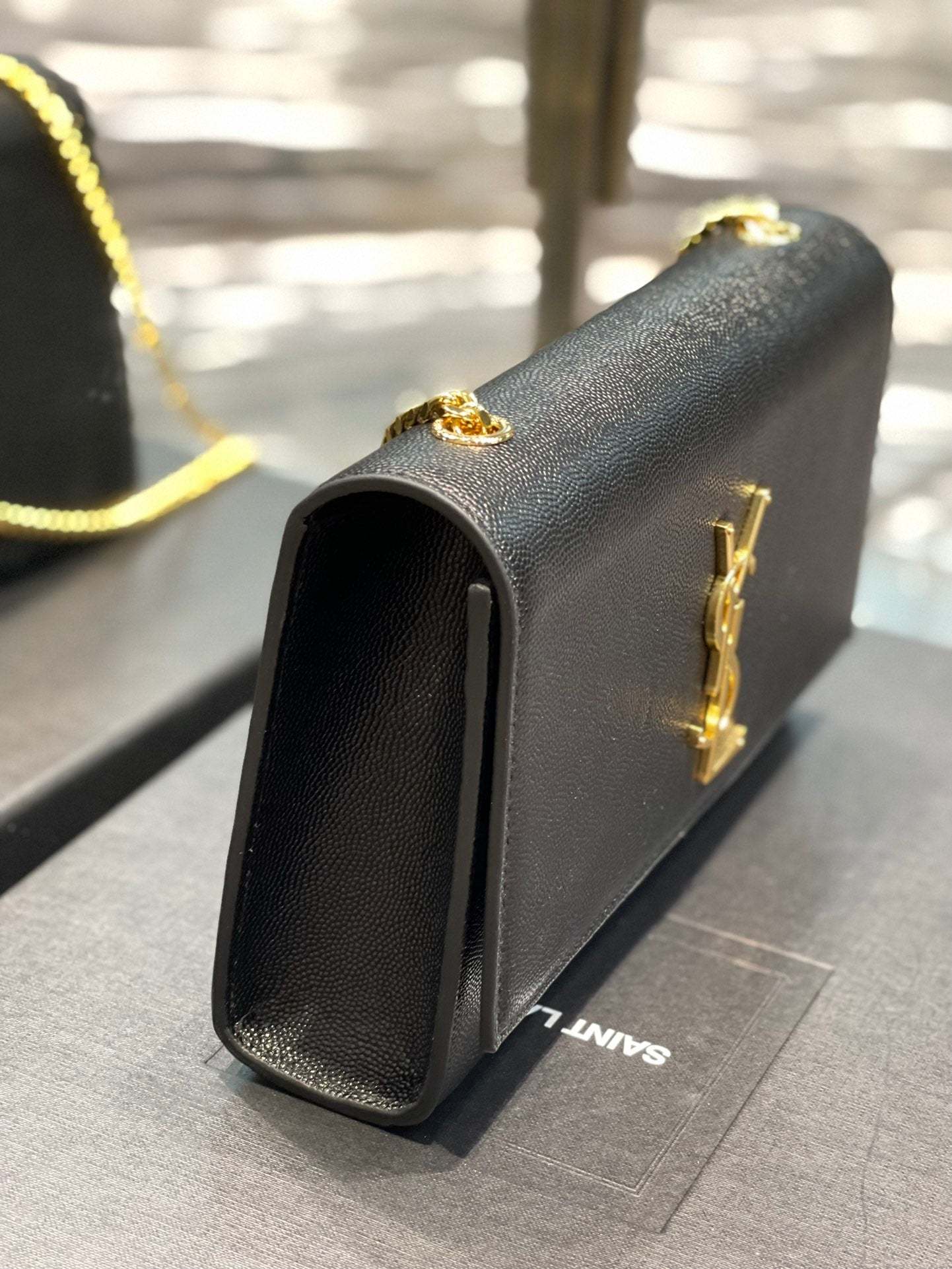 YSL Kate Medium In Grain Poudre embossed Leather Bag