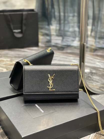 YSL Kate Medium In Grain Poudre embossed Leather Bag