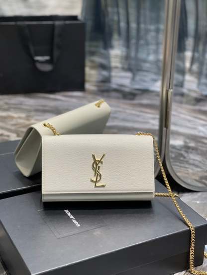 YSL Kate Medium In Grain Poudre embossed Leather Bag