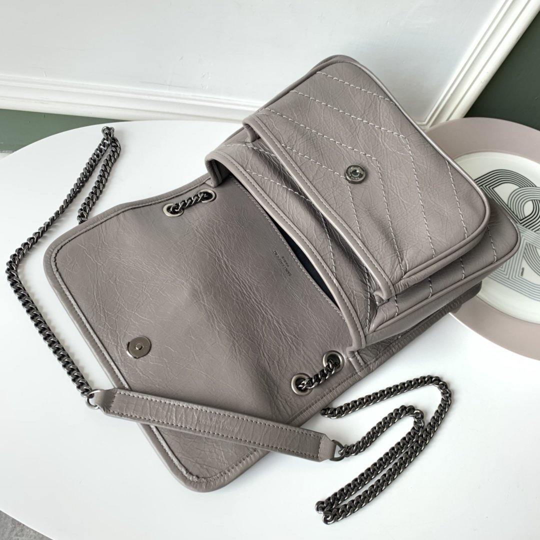 YSL NIKI BABY CHAIN BAG IN CRINKLED VINTAGE LEATHER