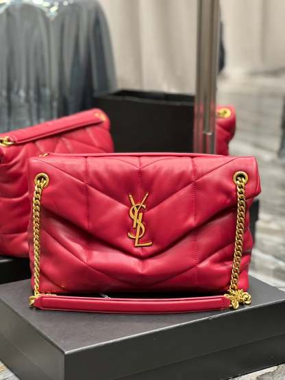 YSL PUFFER SMALL CHAIN BAG IN QUILTED LAMBSKIN
