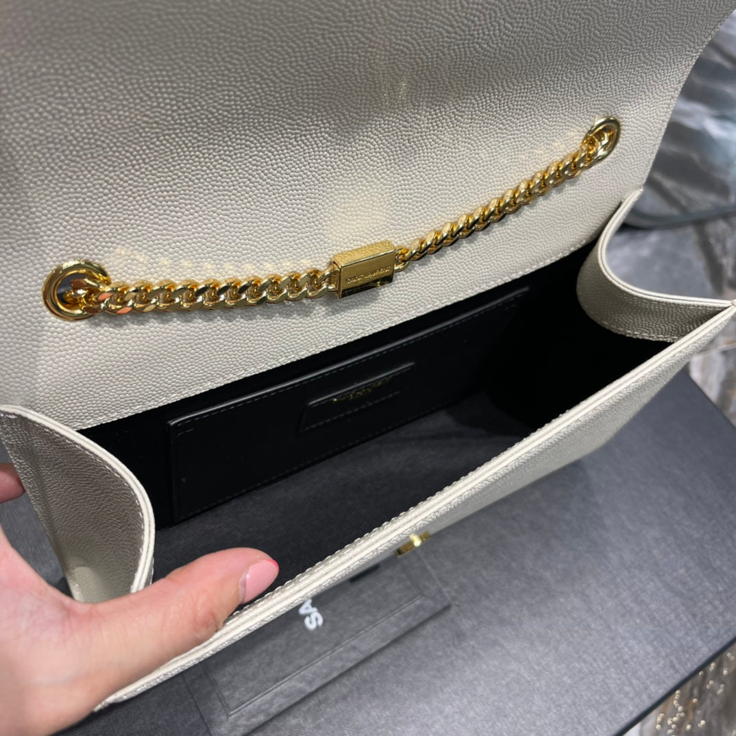 YSL Kate Medium In Grain Poudre embossed Leather Bag