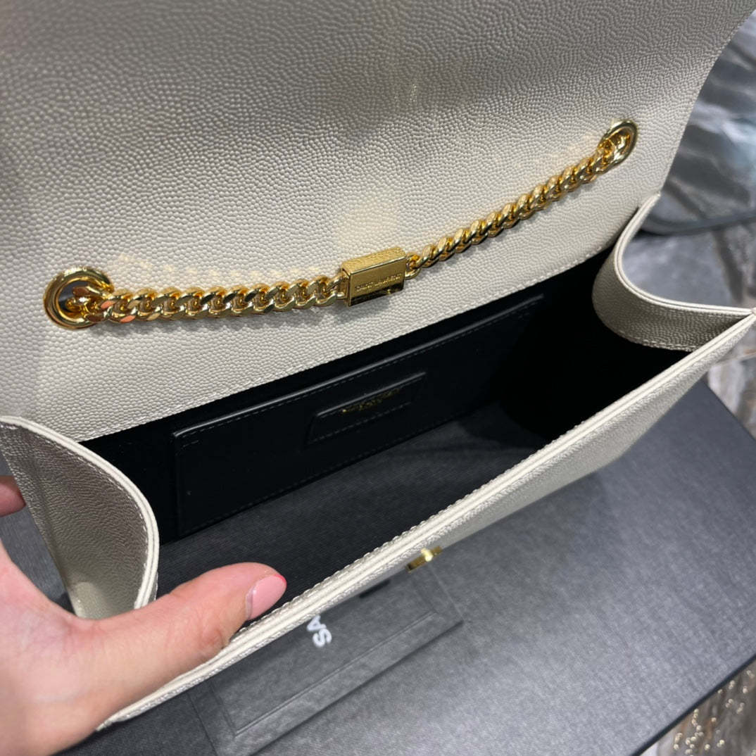 YSL Kate Medium In Grain Poudre embossed Leather Bag