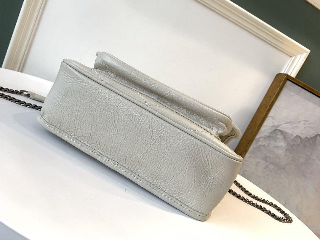 YSL NIKI BABY CHAIN BAG IN CRINKLED VINTAGE LEATHER