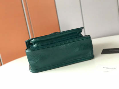 YSL NIKI BABY CHAIN BAG IN CRINKLED VINTAGE LEATHER