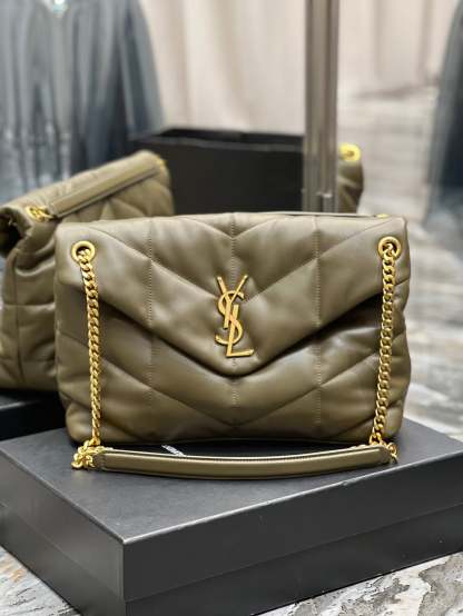 YSL PUFFER SMALL CHAIN BAG IN QUILTED LAMBSKIN