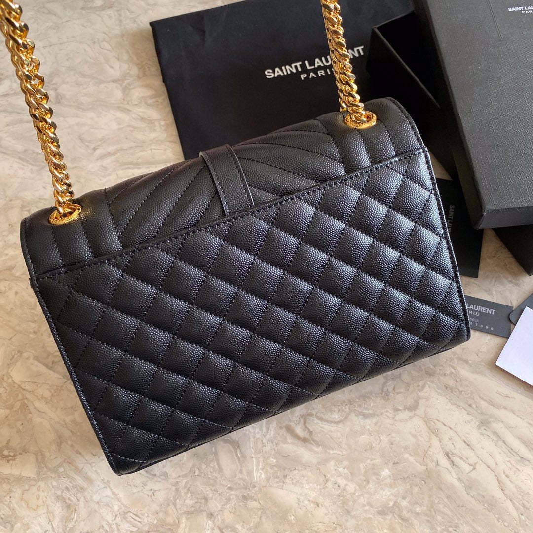 YSL  Envelope Medium Bag In Mix Matelasse Grain  De Poudre Embossed Leather