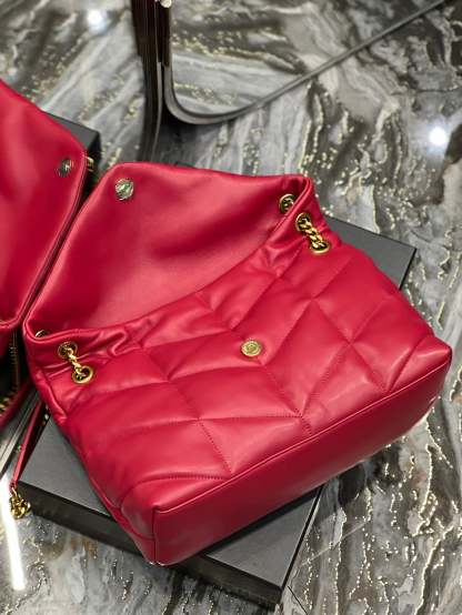YSL PUFFER SMALL CHAIN BAG IN QUILTED LAMBSKIN
