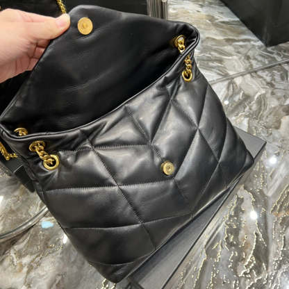 YSL PUFFER SMALL CHAIN BAG IN QUILTED LAMBSKIN