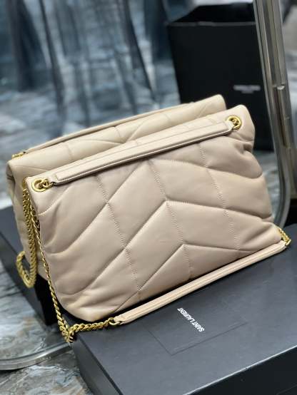 YSL PUFFER SMALL CHAIN BAG IN QUILTED LAMBSKIN