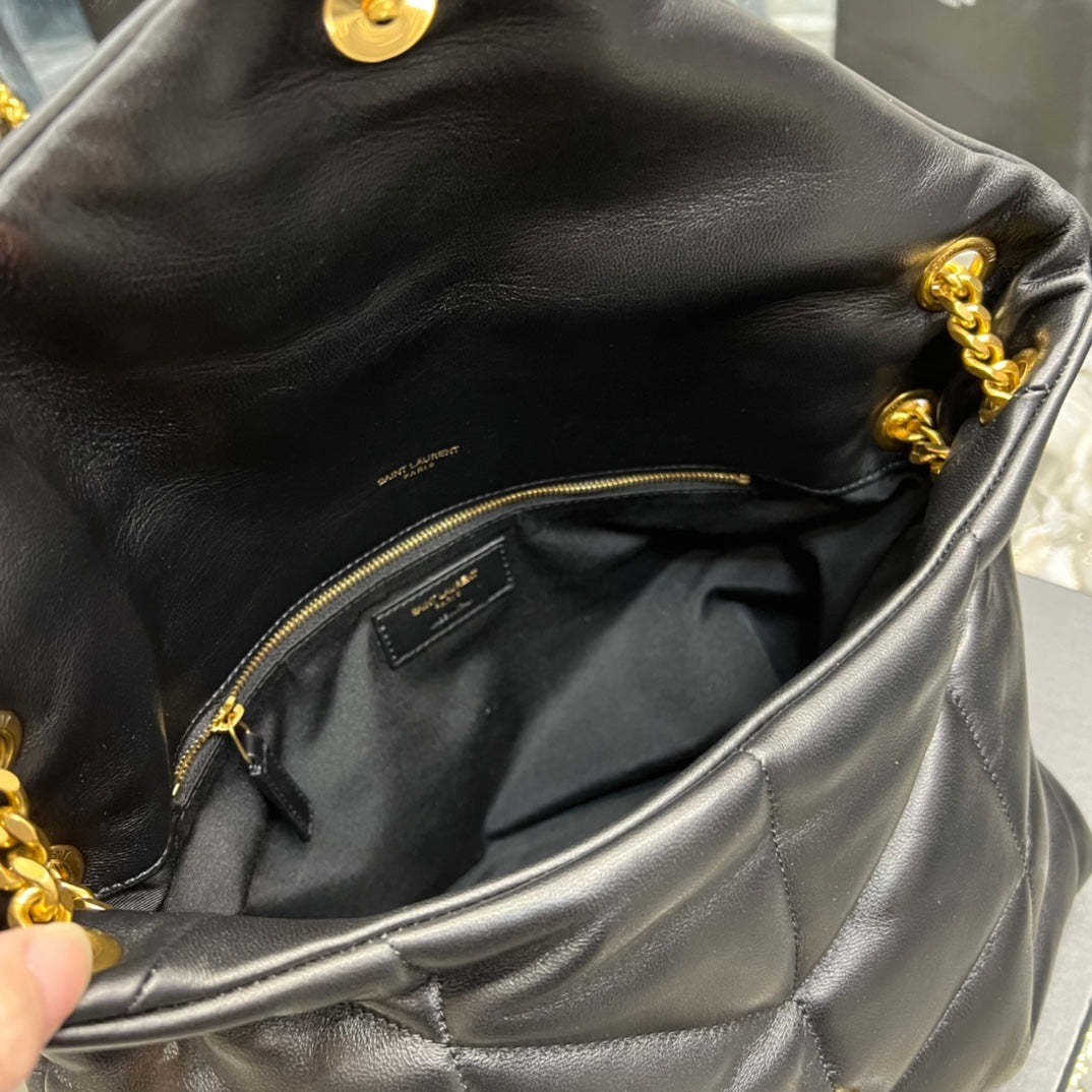 YSL PUFFER SMALL CHAIN BAG IN QUILTED LAMBSKIN