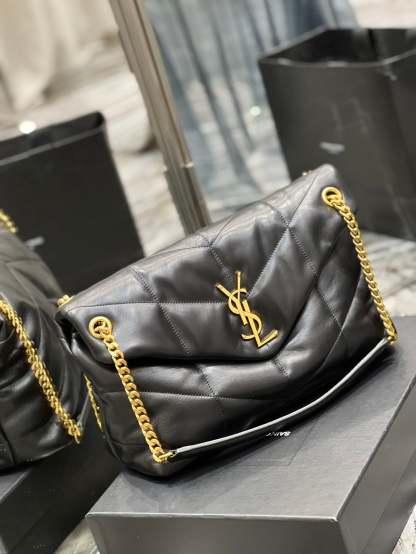 YSL PUFFER SMALL CHAIN BAG IN QUILTED LAMBSKIN