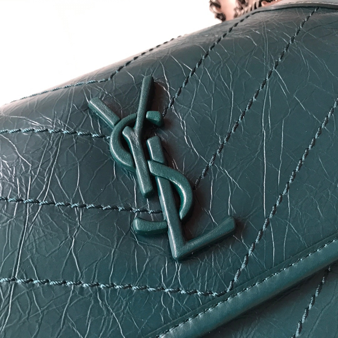 YSL NIKI BABY CHAIN BAG IN CRINKLED VINTAGE LEATHER