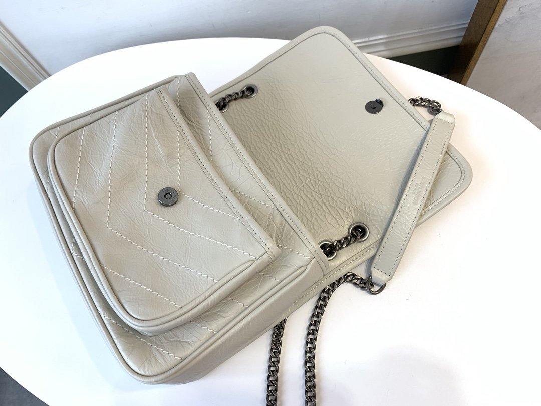 YSL NIKI BABY CHAIN BAG IN CRINKLED VINTAGE LEATHER