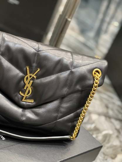 YSL PUFFER SMALL CHAIN BAG IN QUILTED LAMBSKIN