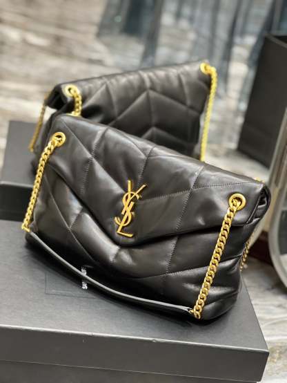 YSL PUFFER SMALL CHAIN BAG IN QUILTED LAMBSKIN