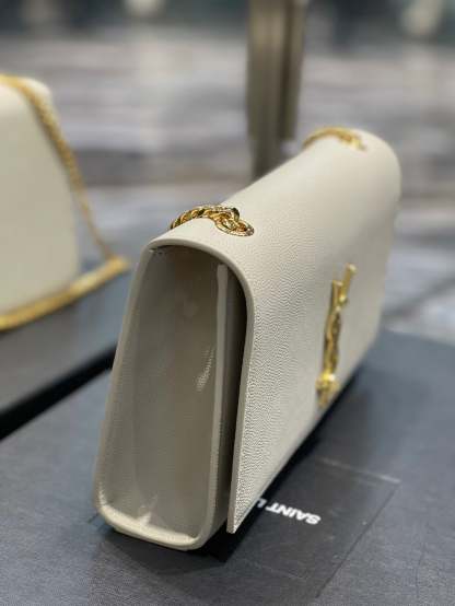 YSL Kate Medium In Grain Poudre embossed Leather Bag