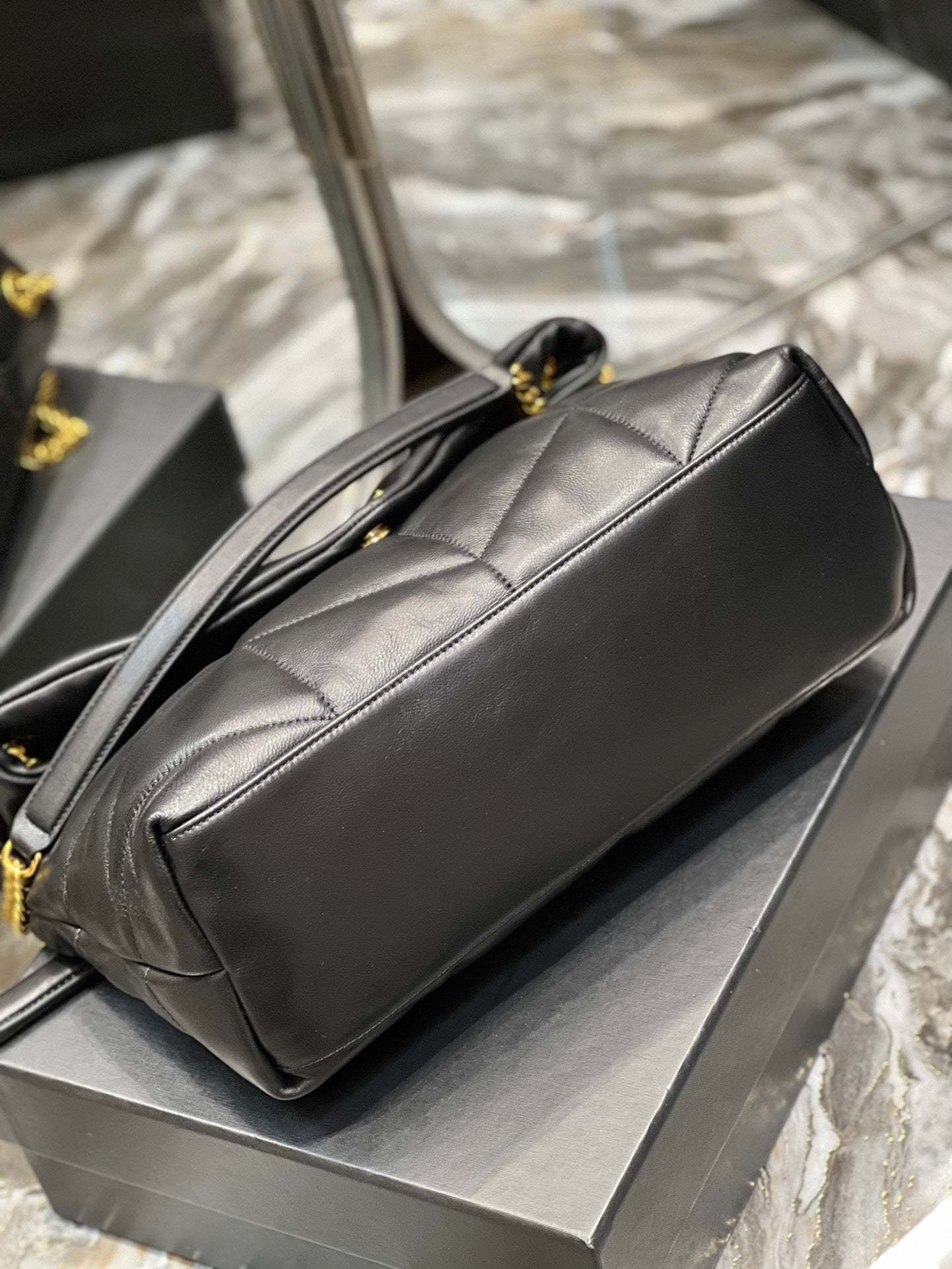 YSL PUFFER SMALL CHAIN BAG IN QUILTED LAMBSKIN
