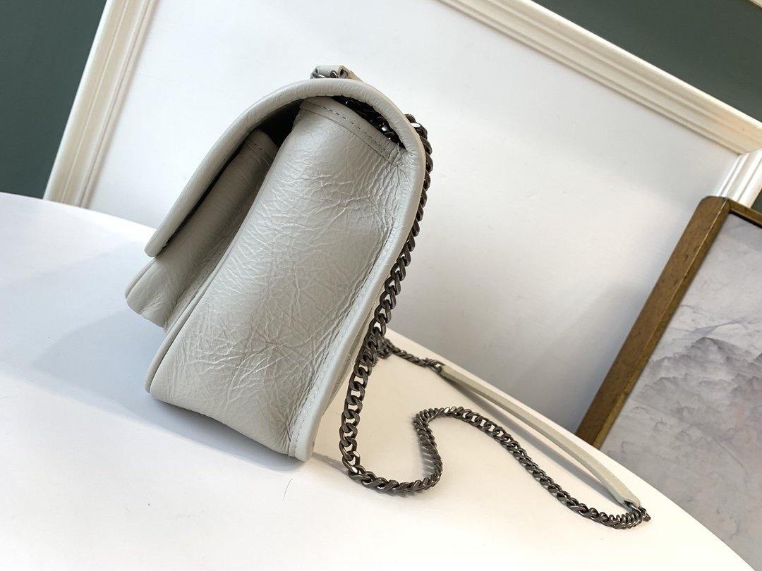 YSL NIKI BABY CHAIN BAG IN CRINKLED VINTAGE LEATHER