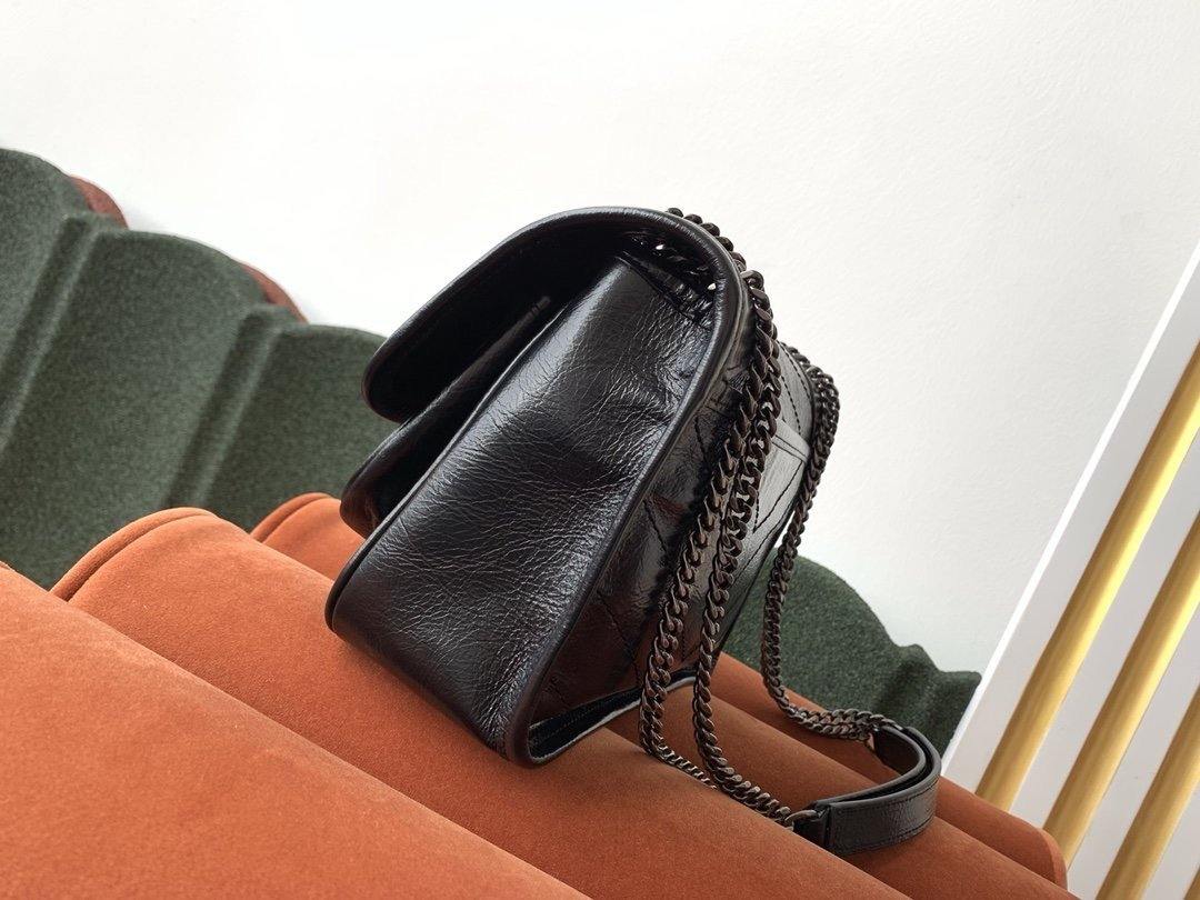 YSL NIKI BABY CHAIN BAG IN CRINKLED VINTAGE LEATHER
