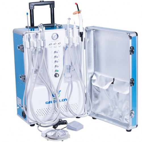 Portable Dental Unit with Air Compressor + Curing Light + Scaler 2/4H