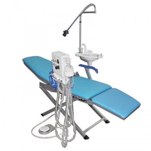 Portable Dental Chair Unit +LED Light Lamp+Triplex Syringe+Suction+Turbine Unit Dental Unit Portable Dental Chair