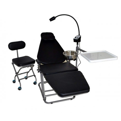 Portable Dental Chair with LED Examination Light and Dental Stool Dental Unit Portable Dental Chair