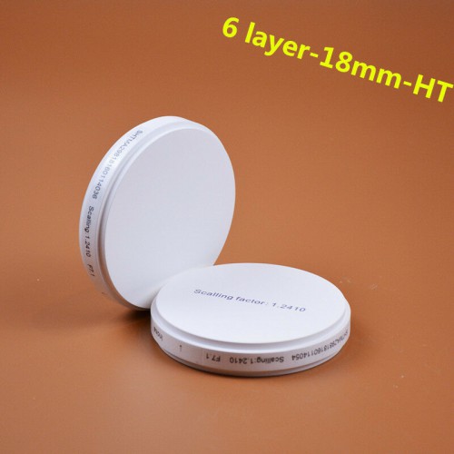 Dental CAD/CAM Blocks Dental Zirconia Blocks 1 Pcs Multilayer Dental Zirconia Restoration Material Six-Layer Color Dental Disc