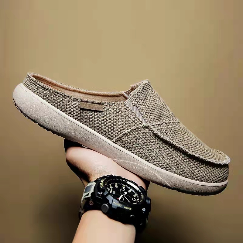 Mens Comfort Breathable Arch Support Casual Slip On Canvas Slippers