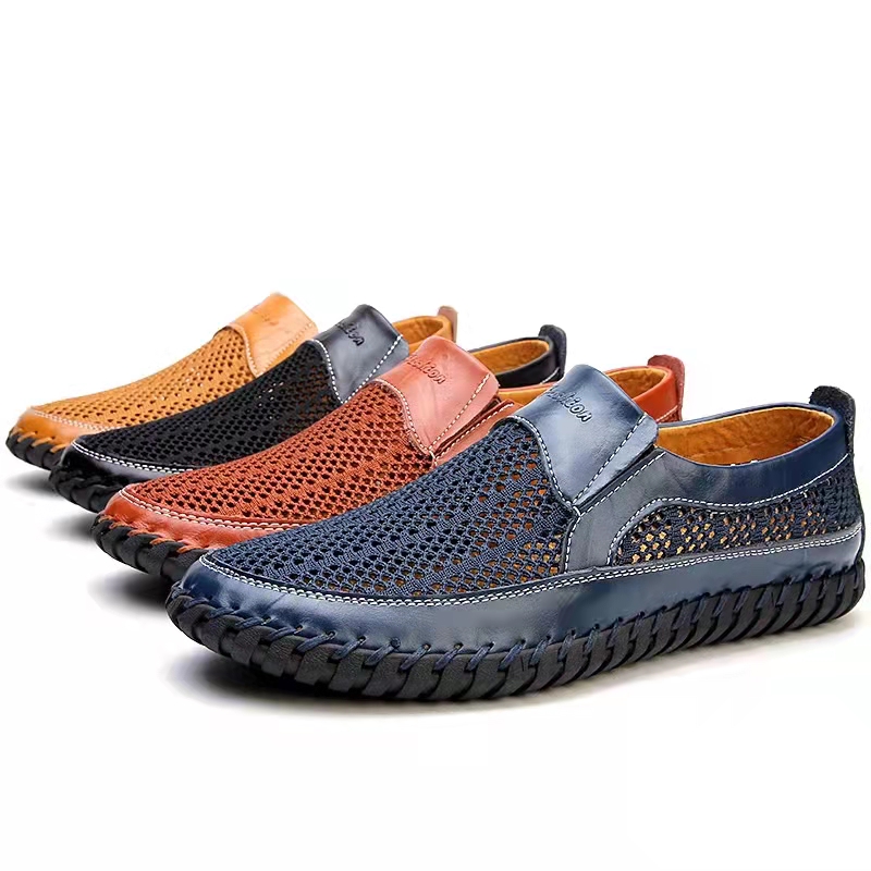 Men's Hand Stitching Breathable Non-Slip Casual Slip On Loafers💦Quick-dry Water Shoes