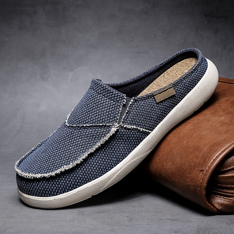 Mens Comfort Breathable Arch Support Casual Slip On Canvas Slippers