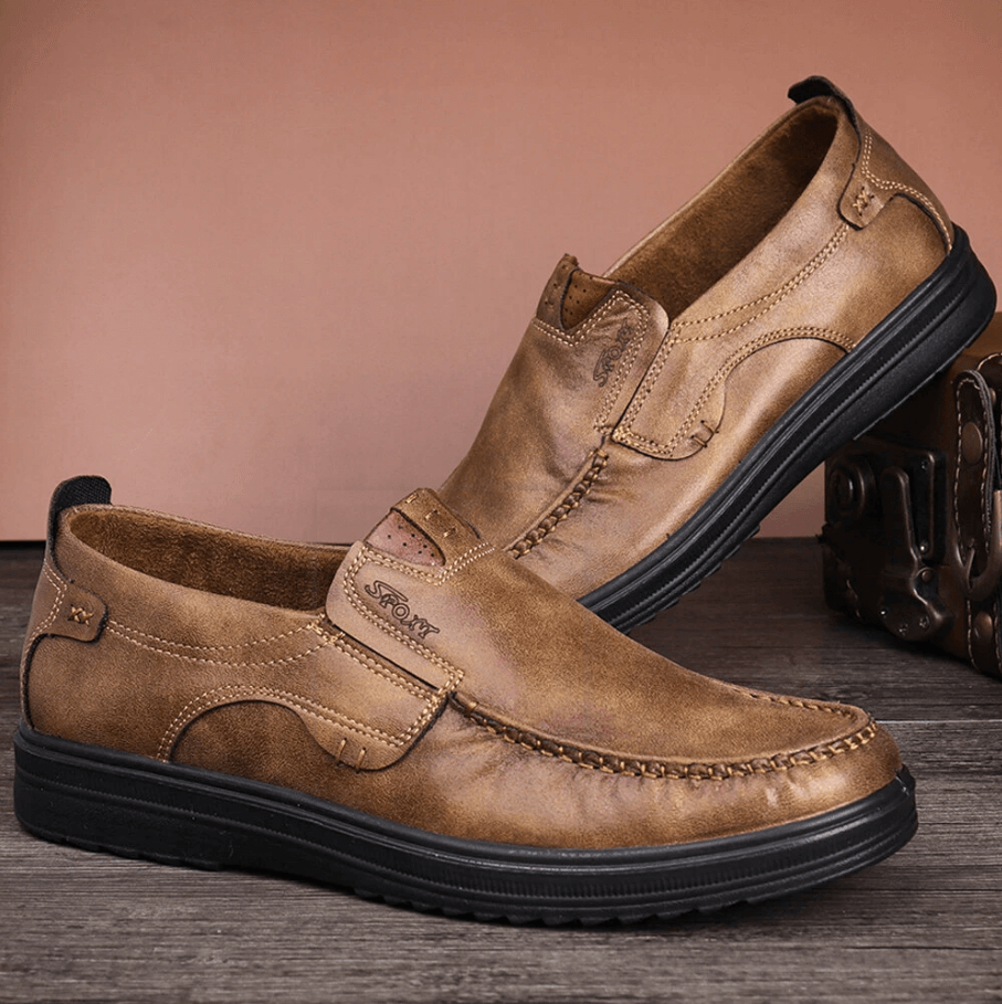 Comfymore™ Mens Soft Insole Casual Comfortable Leather Slip On Loafers