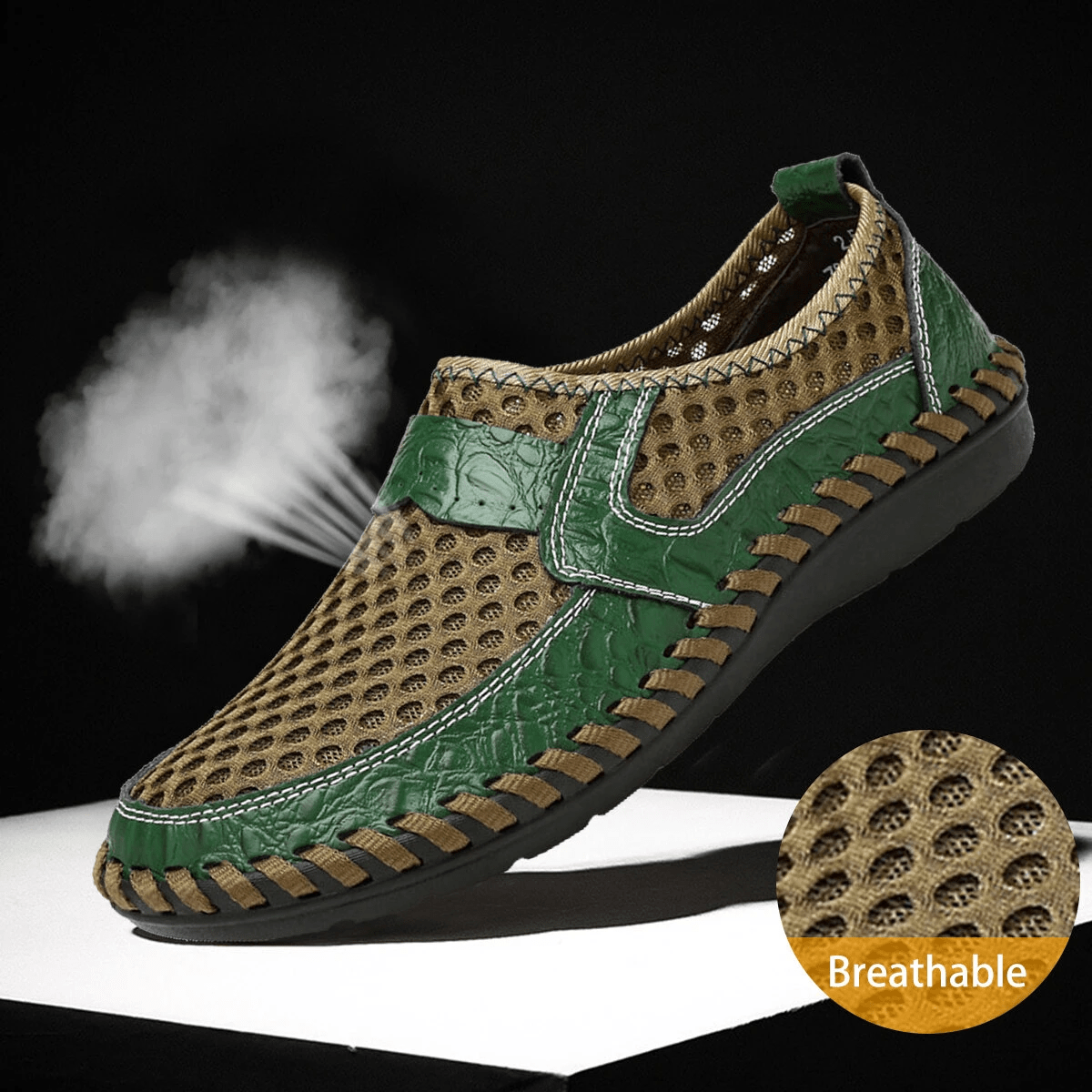 🔥Hot Sale🎁--40% OFF🎉Mens Hand Stitching Breathable Honeycomb Slip-on Casual Shoes