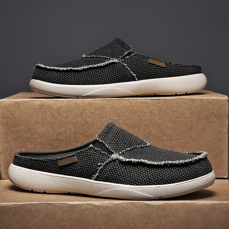 Mens Comfort Breathable Arch Support Casual Slip On Canvas Slippers