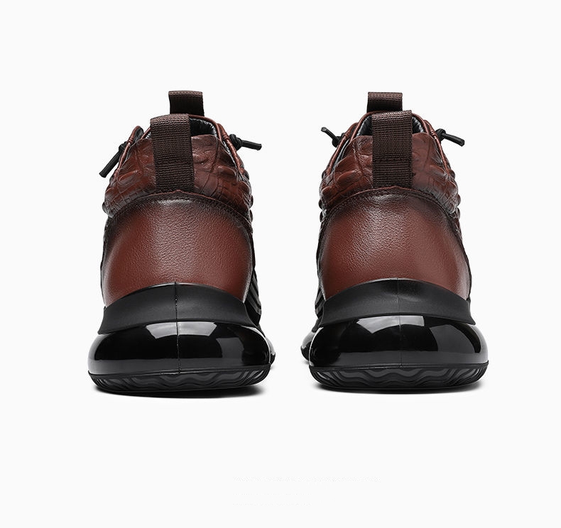 Comfymore™ Mens Crocodile Print Genuine Leather Non-slip Arch Support Casual Sneakers