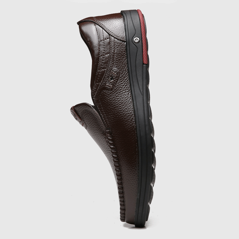 Comfymore™ Mens Genuine Leather Soft Insole Casual Business Slip On Loafers