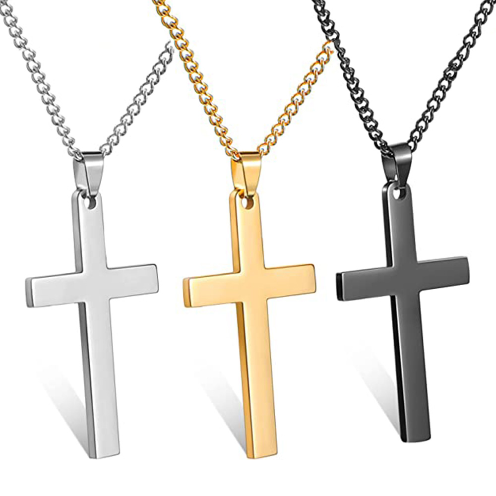 Stainless Steel Cross Pendant Necklace-DaoMao