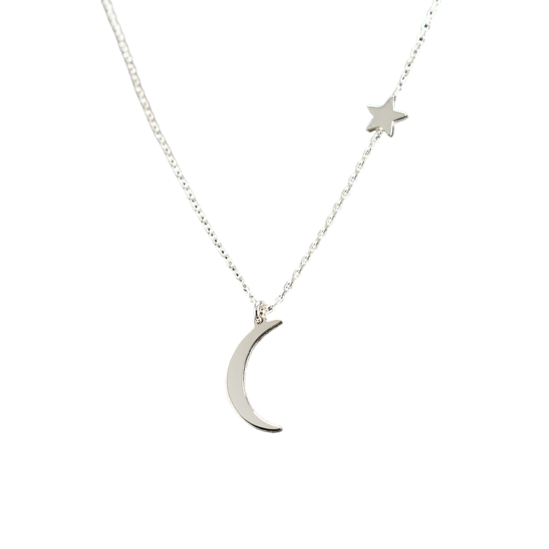 Star and Moon Diamond necklace-DaoMao