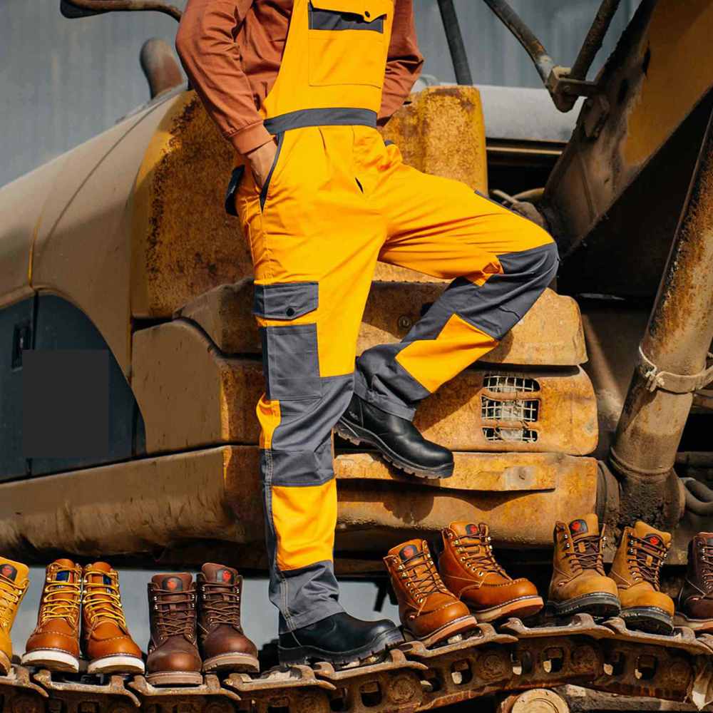 SUREWAY Men's Slip-On Work Boots for Men,Upgraded Slip/Water Resistant,Static Dissipative,Fire Station Mechanic Romeo Chelsea Work Boots for Men,Industrial Construction Boots/Shoes 