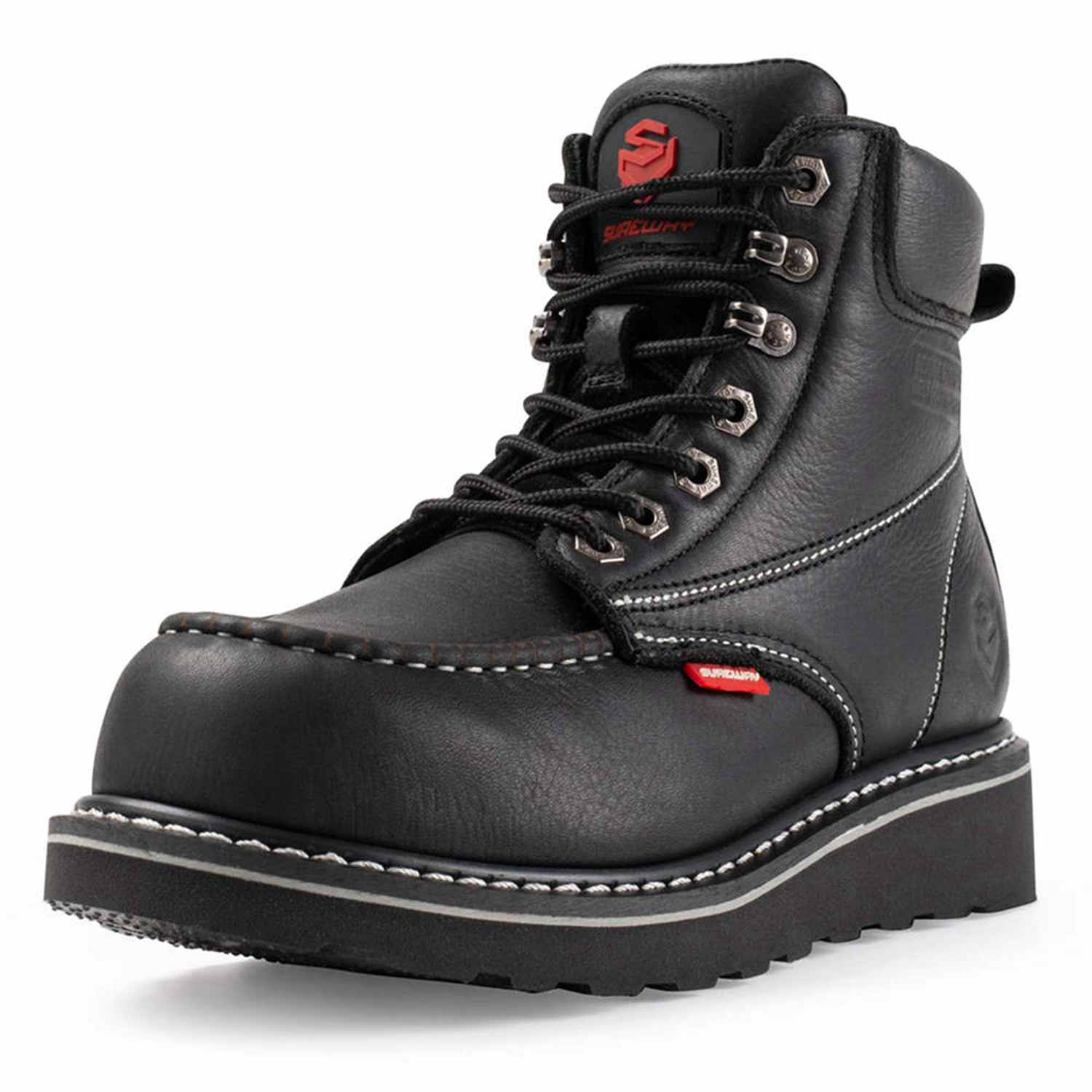 Comfortable black steel toe hot sale boots